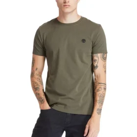 Casual da uomo con collo rotondo, verde