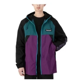 Giacca a vento con zip integrale “Verde-Viola”