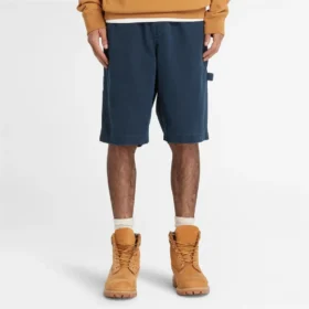 Pantaloncini da carpentiere in twill pesante lavato “Navy”