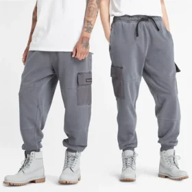 Pantaloni sportivi in tessuto misto tinti in capo “Grey”