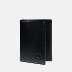Portafogli trifold da uomo in pelle liscia