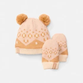 Set cappello e guanti Fairisle per bambini